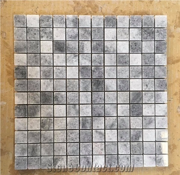 Square Chip Shaped Stone Mosaic/Grey Marble Mosaic/Stone Mosaic