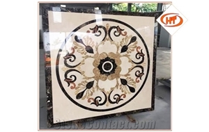 Stone Floor Medallion – Marble Square Rosettte M20