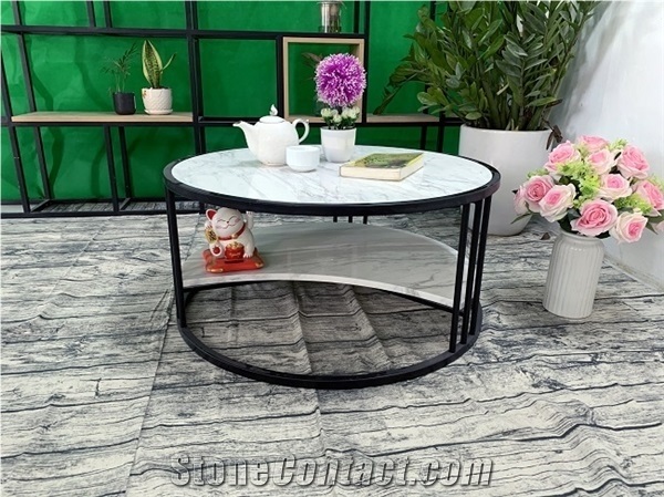 White Marble Tea Table T01/ Marble Table Top
