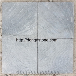 Mossy Green Stone Machine Cut Blue Stone Tiles