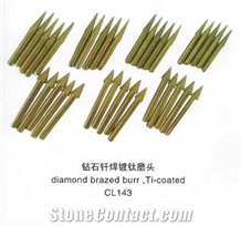 Diamond Brazed Burr, Ti-Coated Cl143