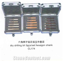 Hexagon Shank Dry Drilling Bit, 5Pcs/Set, Cl174