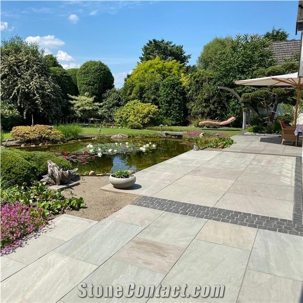 Grey Sandstone Paving Tiles, Terrace Floor