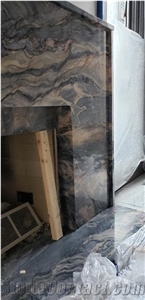 Fusion Blue Quartzite Fireplace