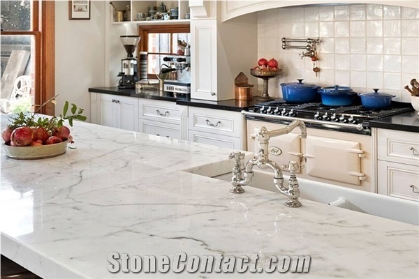 Calacatta Marble Kitchen Countertop, Island Top