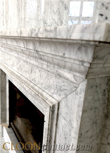 Bianco Carrara Marble Fireplace