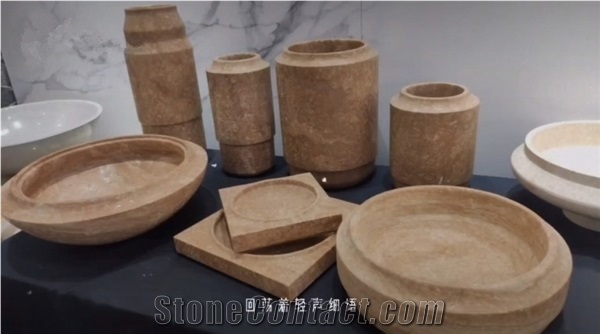 Stone Bucket,Marble Barrel, Pencil Vase, Pen Container
