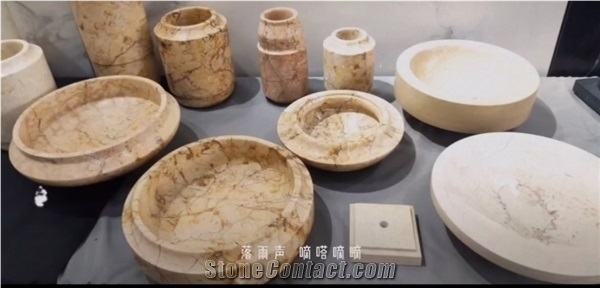 Stone Bucket,Marble Barrel, Pencil Vase, Pen Container