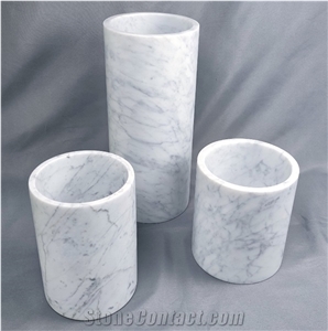 Stone Pen Container, Pencil Vase, Marble Barrel