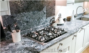 Azul Aran Granite Kitchen Countertop, Island Tops