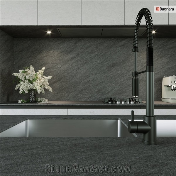 Carbon Grey Quartzite Kitchen Countertop, Island Top