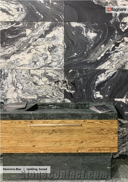 Pannonia Blau Countertops, Kitchen Walling