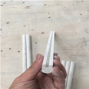 White Wooden Marble Pencil Moulding Border Liners Floor Trim