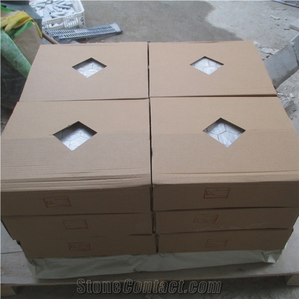 Premium Quality Carrara White Hexagon Mosaic Tile Backsplash