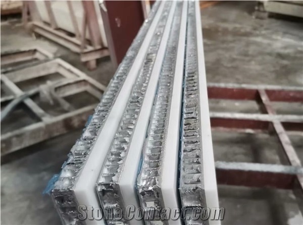 Ariston Bianco White Laminated Honeycomb Marble Slabs Tiles