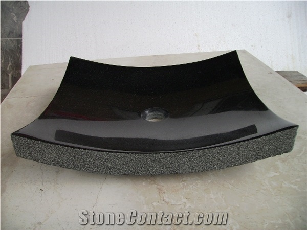 Black Granite New Arrival Vessel Basin Sink