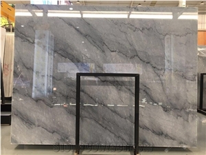 Bookmatched Bruce Grey Marble Slabs High Quality