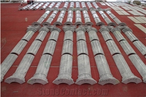 Carrara White Column Pillars Pedestal Curved Roman Column
