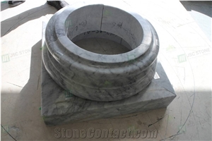 Carrara White Column Pillars Pedestal Curved Roman Column