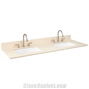 Crema Marfil Beige Marble Bathroom Vanity Top