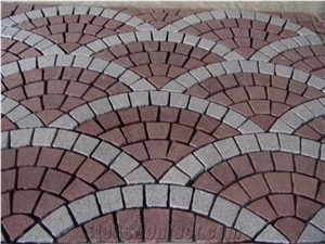 G666 Red Porphyry Cobble Stone Paver Cube Stone