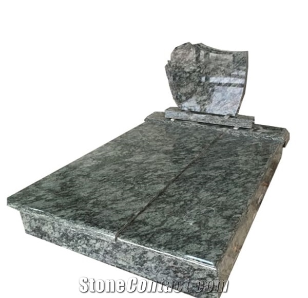 Green Granite Tombstone Gravestone Carving Headstone