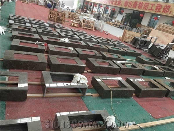 High Quality Amber Grey Marble Vanity Top for Project