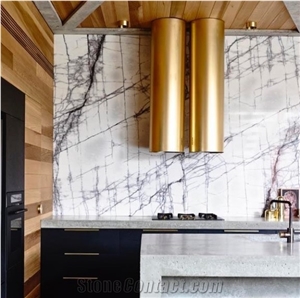 Lilac White Milas New York Marble Book Match Honeycomb