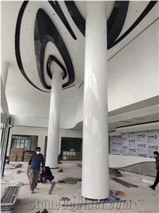 Nano White Crystallized Glass Artificial Slab Column Panels