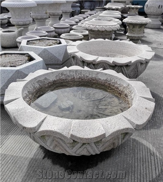 Natural Stone China Granite Flowerpot with Customized Design