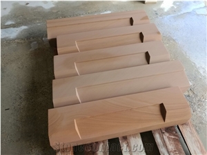 Natural Yellow Wooden Sandstone Customized Design for Wall