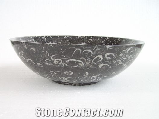 New Arrivals Black Fossil Ancient Marble Sinks Basin