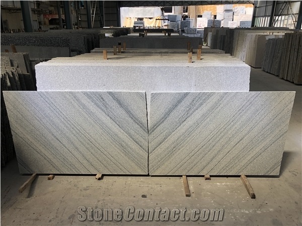 New Viscount White Slabs and Tiles Bookmatch Granite