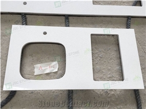 Pure White Artificial Quartz Caesar Vanity Top Countertop