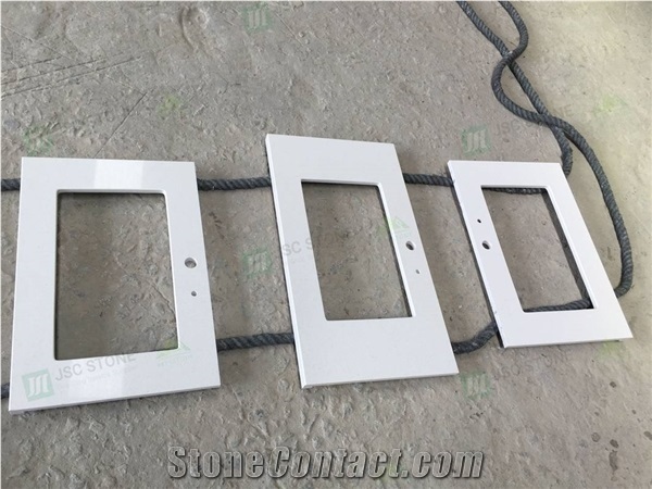 Pure White Artificial Quartz Caesar Vanity Top Countertop
