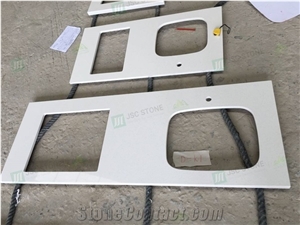 Pure White Artificial Quartz Caesar Vanity Top Countertop