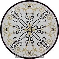 Round Water Jet Marble Decorative Medallions Flooring Tiles