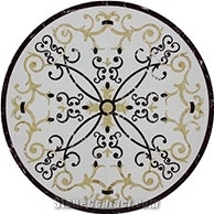 Round Water Jet Marble Decorative Medallions Flooring Tiles