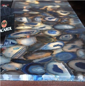 Semiprecious Stone Gemstone Blue Agate Tile Slab