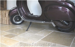 Gold Limestone Tumbled Brushed French Pattern
