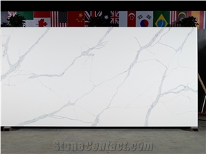 Artificial Stone Calacatta White Quartz for Countertop