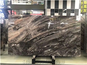 Italian Venice Brown Marble Dazzled Colour Slabs Project