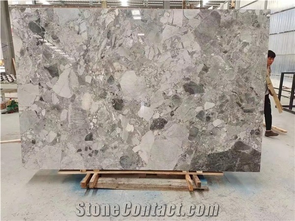 New Product Grey Cobico Marble Big Flower Slabs
