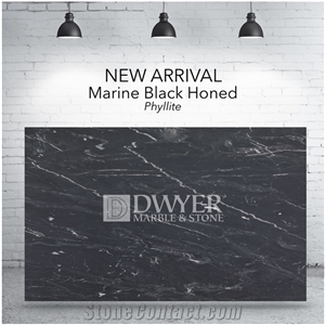 Marine Black Honed Phyllite Slabs