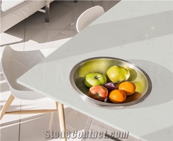 Helene White Quartz Stone Slab