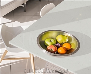 Helene White Quartz Stone Slab