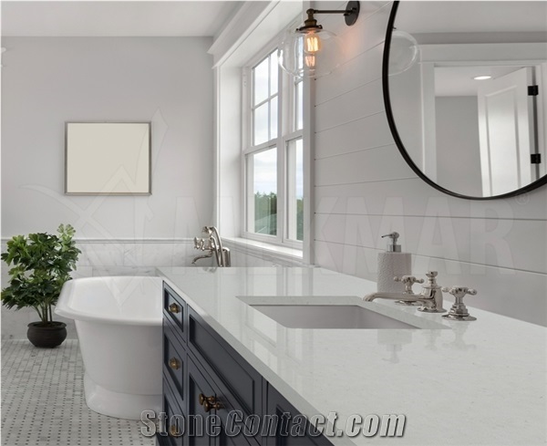 Helene White Quartz Stone Slab