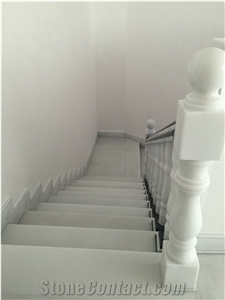 China Pure White Marble Stair Steps Tread Riser