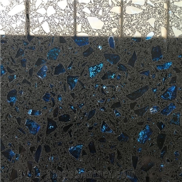 Crystal Shining Blue Quartz Stone Blue Star Engineered Stone