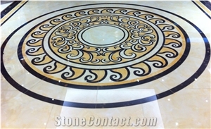 Multicolor Marble Stone Mosaic Medallions Carpets
